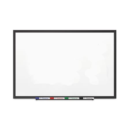 Quartet Magnetic Whiteboard, 4"X3", Black Aluminum, Magnetic Dry Erase, 36", 48", Aluminum Frame, White 2544B